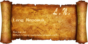 Leng Nepomuk névjegykártya